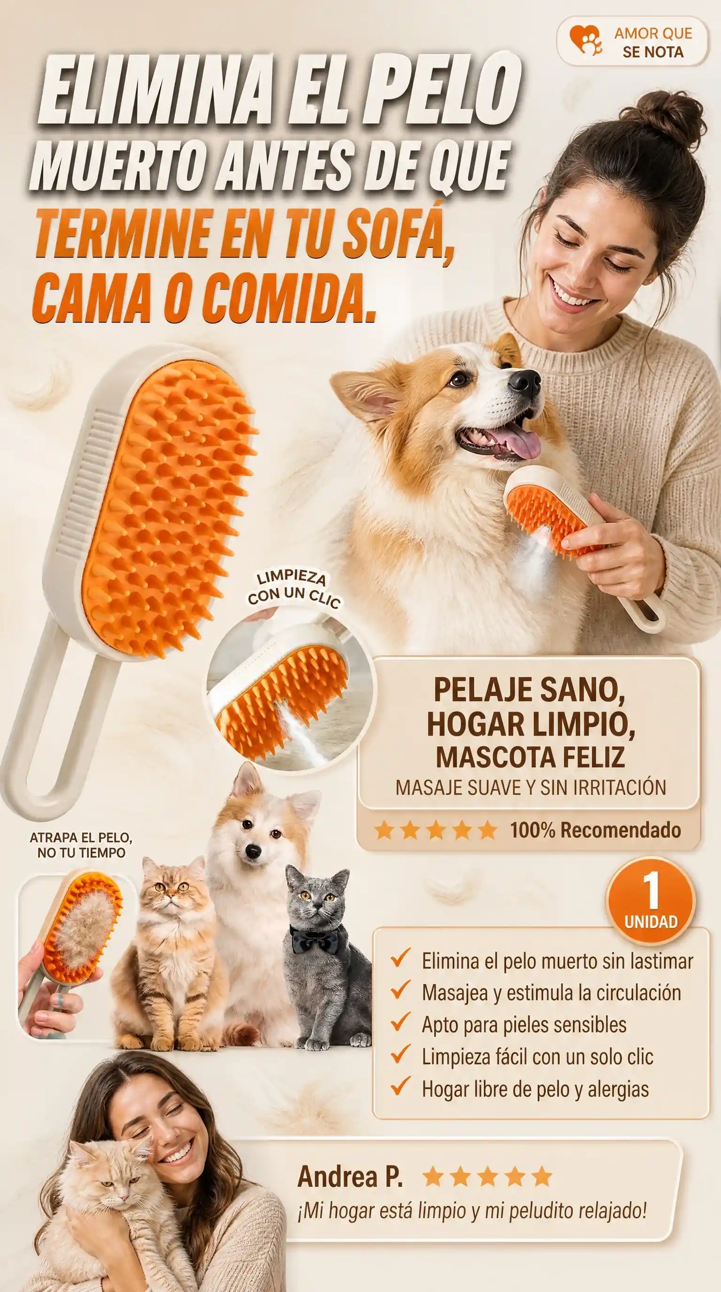 CEPILLO A VAPOR MASCOTAS